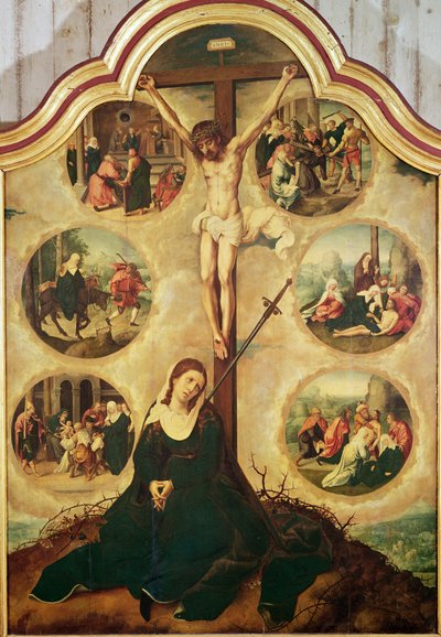 Central Panel of a Triptych Depicting The Seven Sorrows of the Virgin by Bernard van Orley